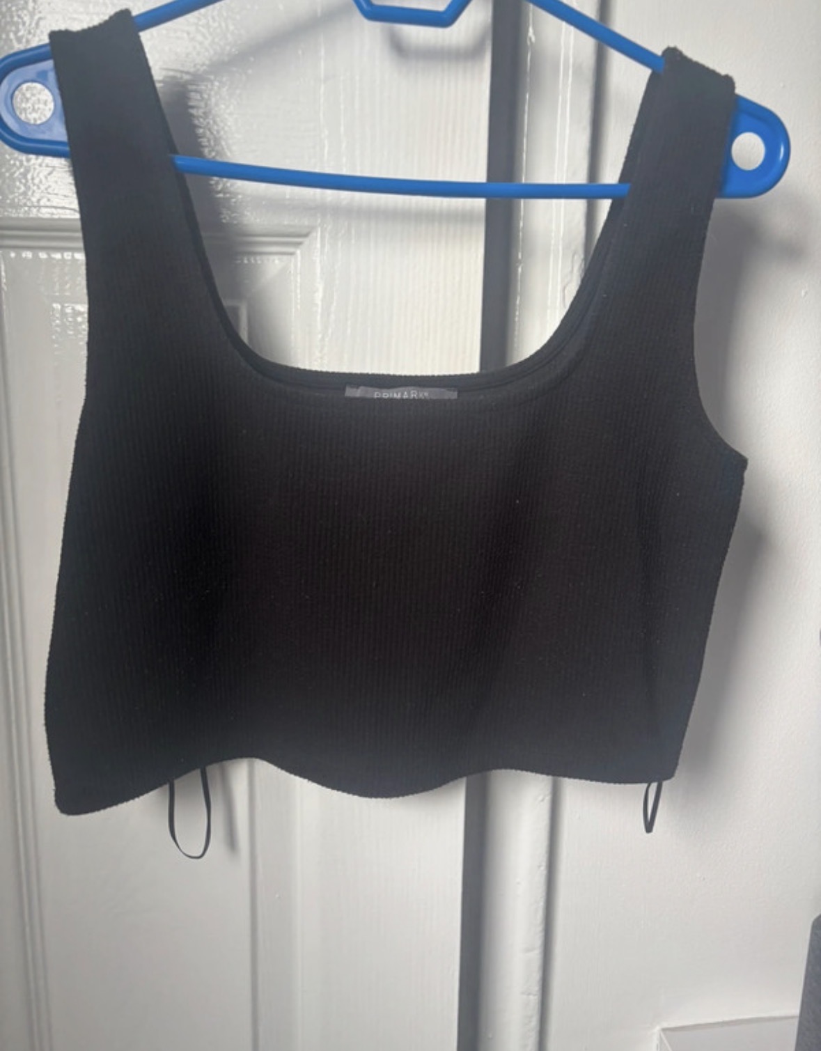black womens primark crop top size large 14-16