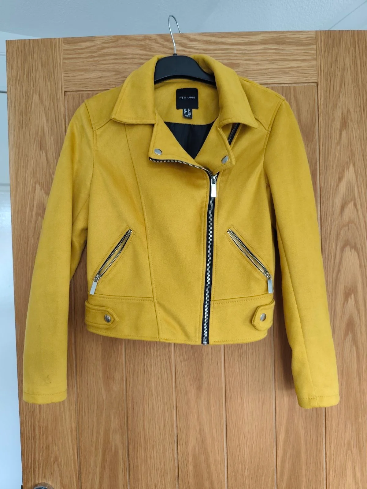 Size 8 suede effect biker jacket
