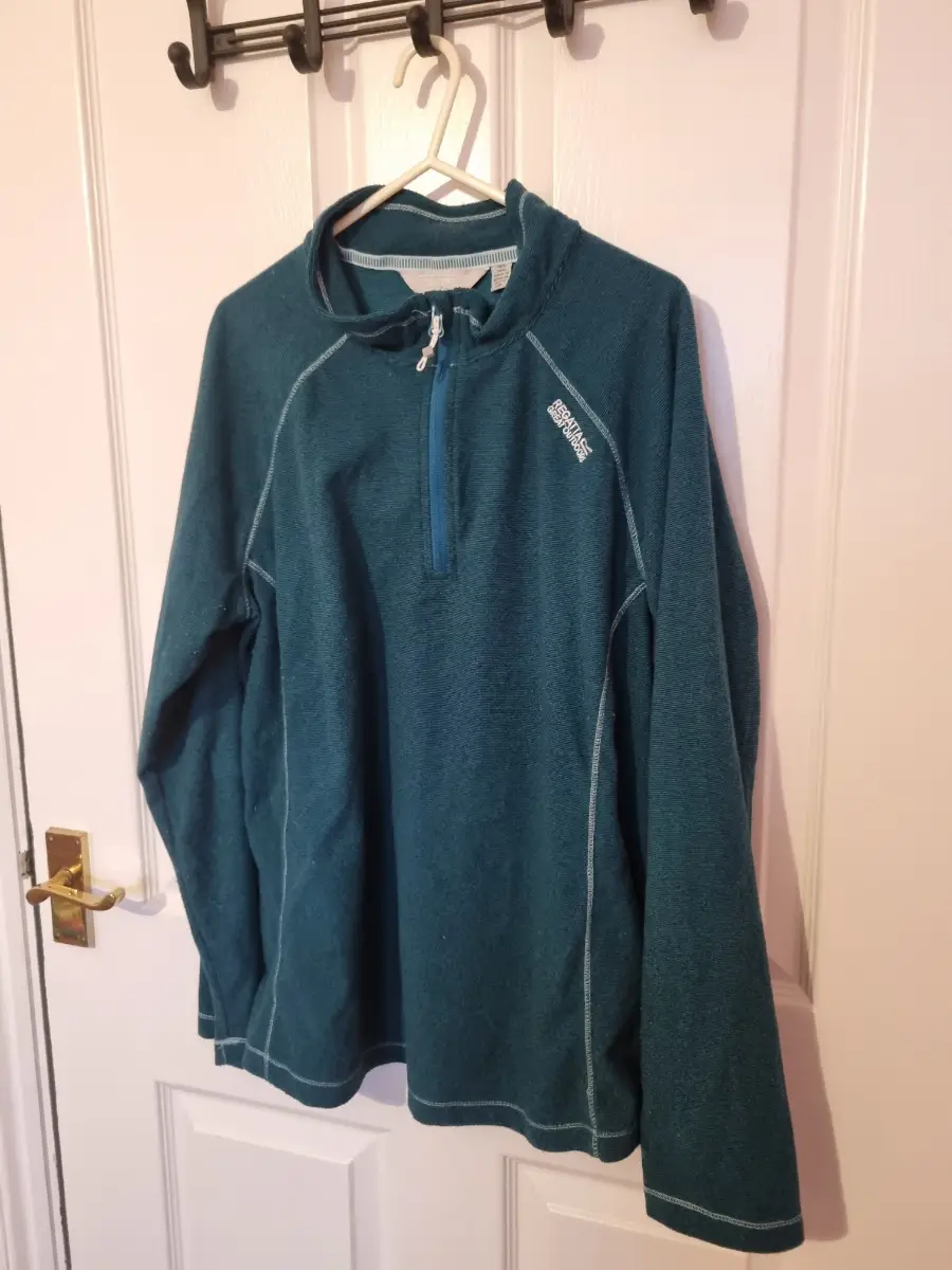 Regatta Great Outdoors Teal Green 1/4 Zip Fleece Jacket Size 16