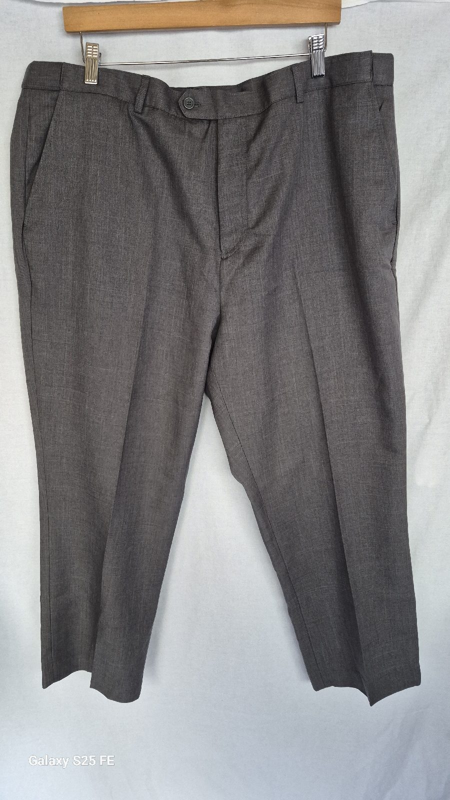 Men's Slate Grey Smart Tailored Suit Trousers W40 L26 Formal Workwear Trousers