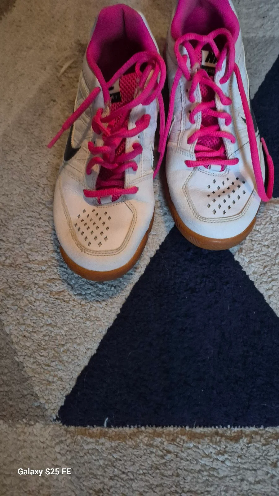 Nike Womens Court Trainers White Pink Gum Sole UK 5 Indoor Squash Badminton