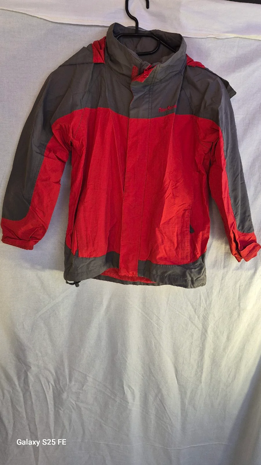 Peter Storm Kids Waterproof Jacket Red Grey Outdoor Rain Coat Size 7-8 Years