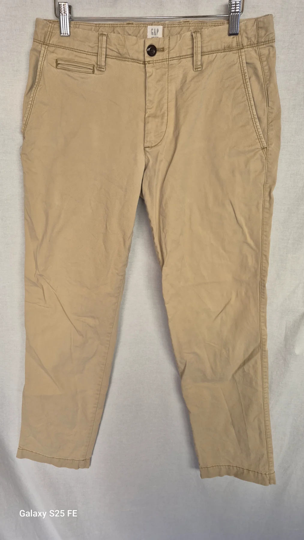 ​GAP Mens Chino Trousers W30 L30 Beige Khaki Slim Fit Cotton Stretch Casual