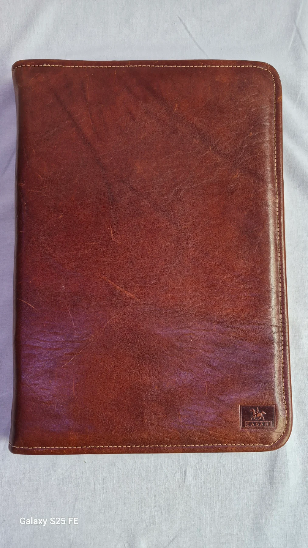 Vintage CASANI Italian Leather A4 Portfolio Zip Around Conference Folder Organiser