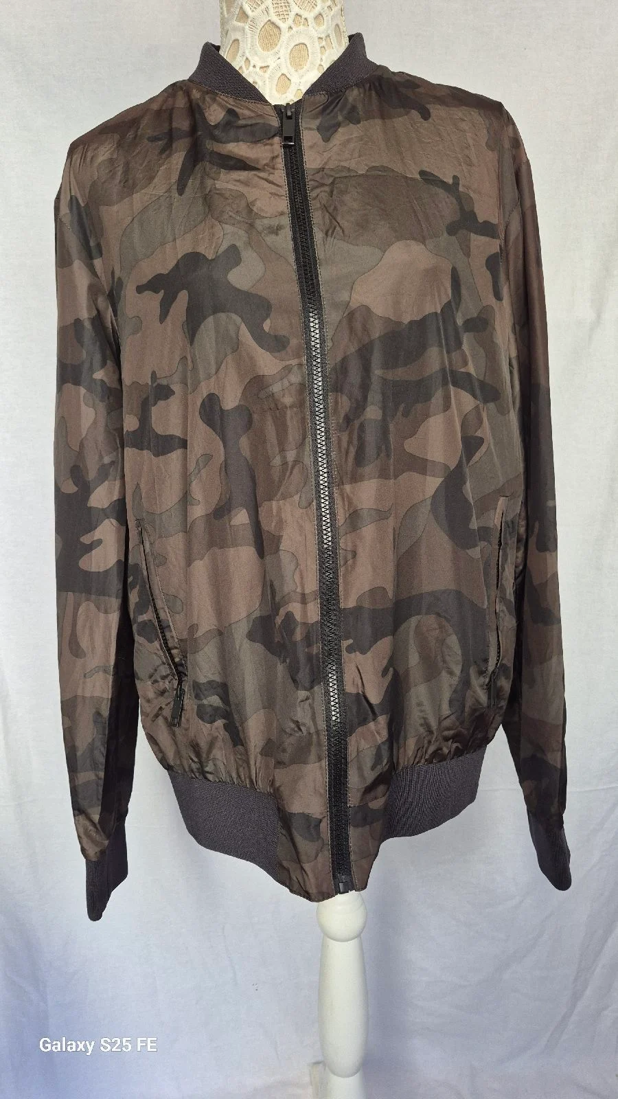 Cedarwood State Mens Camo Bomber Jacket Size XL Brown Camouflage Lightweight Zip