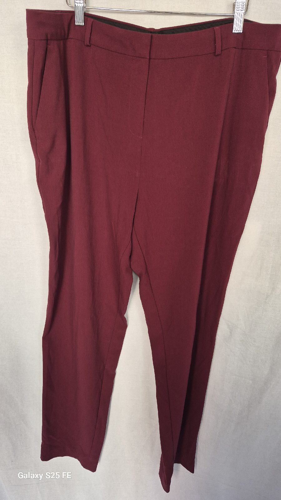 ​M&S Collection Berry Burgundy Tailored Trousers Pants Workwear UK 18 Long