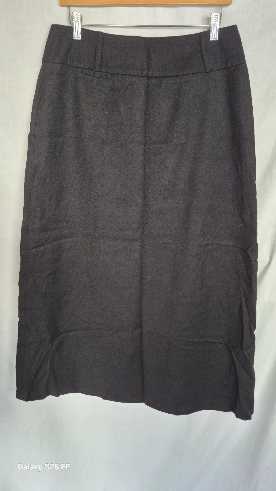 NEXT Wool Rich Blend Charcoal Black Midi Pencil Skirt UK 14 Smart Workwear