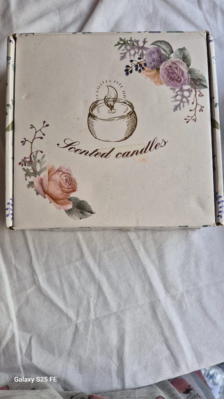 New Boxed Set of 4 Scented Candle Tins Floral Mandala Design Jasmine Aromatherapy Gift Set