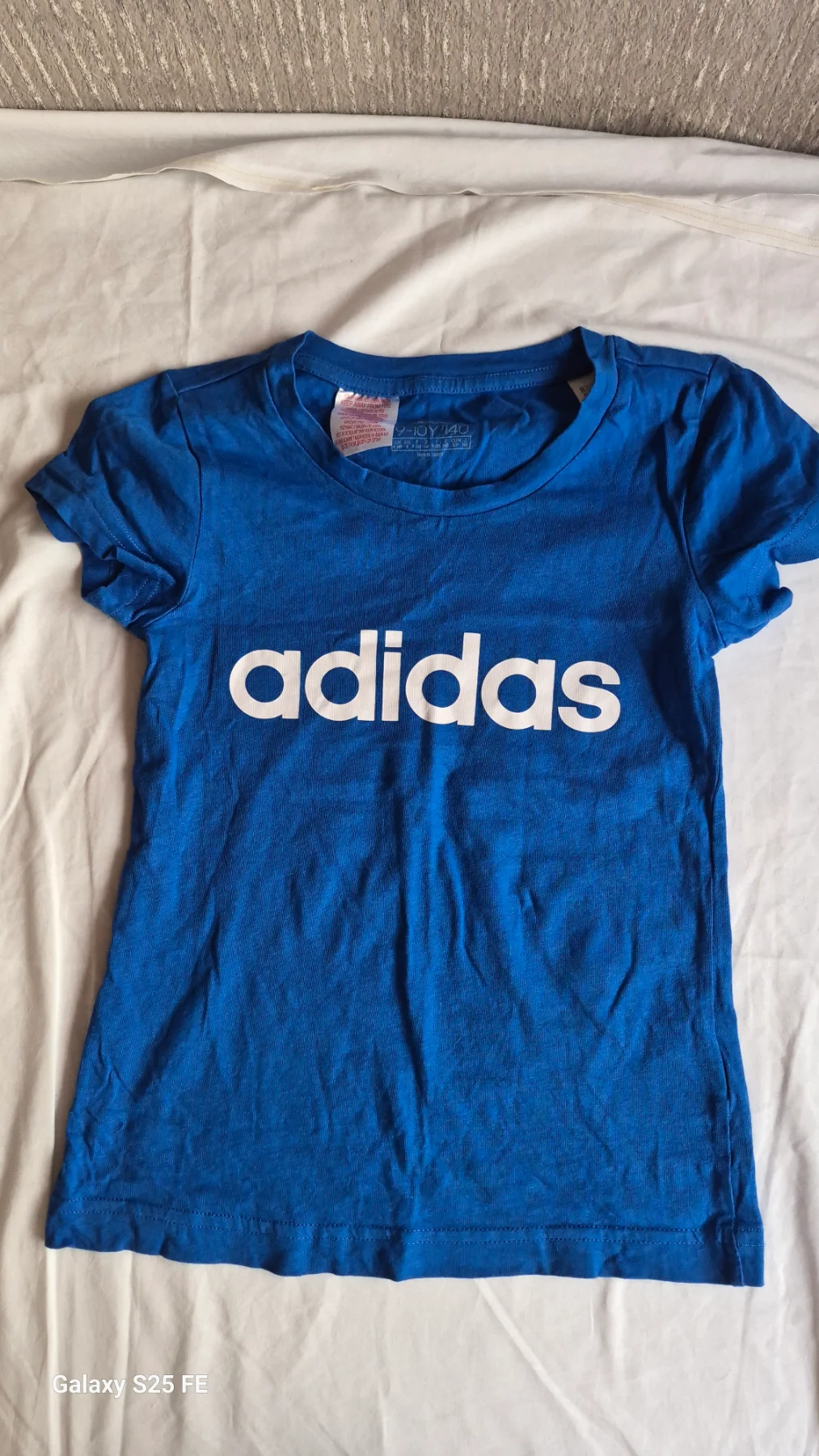 adidas Blue Linear Logo T-Shirt Age 9-10 Years 140cm FM7022 Kids Top Tee