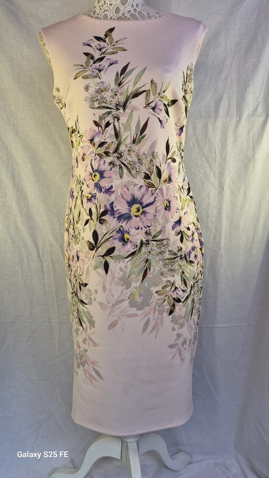 Kaleidoscope Womens Floral Bodycon Dress UK 10 Pastel Pink Summer Occasion