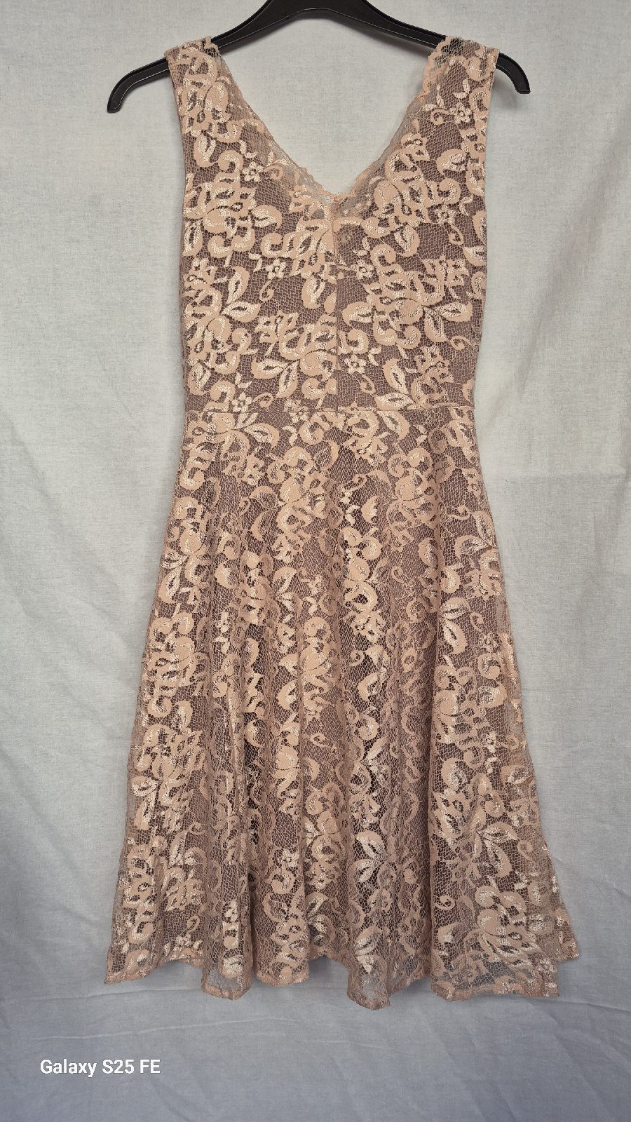 HotSquash Blush Pink Floral Lace V-Neck Sleeveless Party Dress Size 10