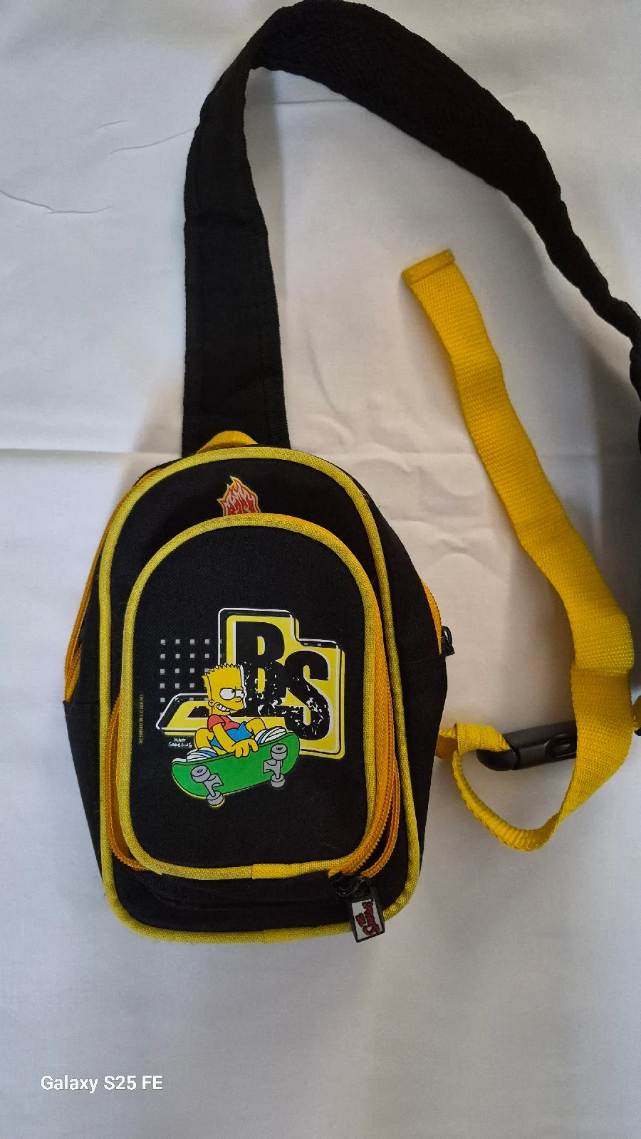 Vintage 2007 The Simpsons Bart Simpson Crossbody Sling Bag Black Yellow Y2K