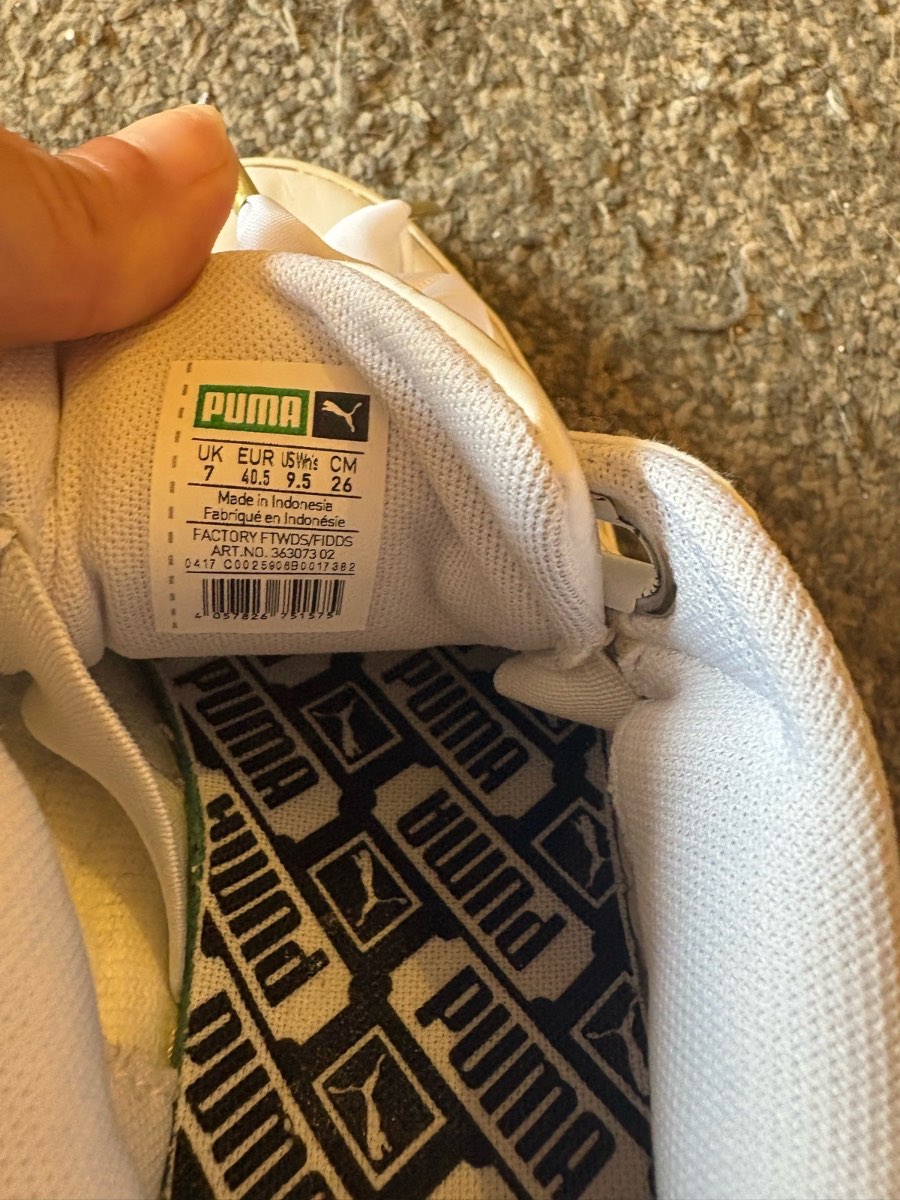Size 7 women’s puma white patent trainers