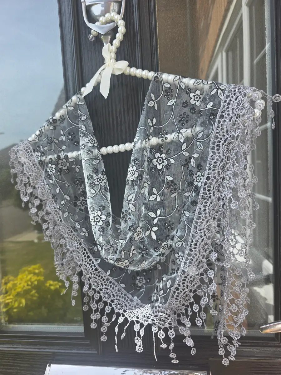 Beautiful smokey silver and sparkles next scarf - brand new