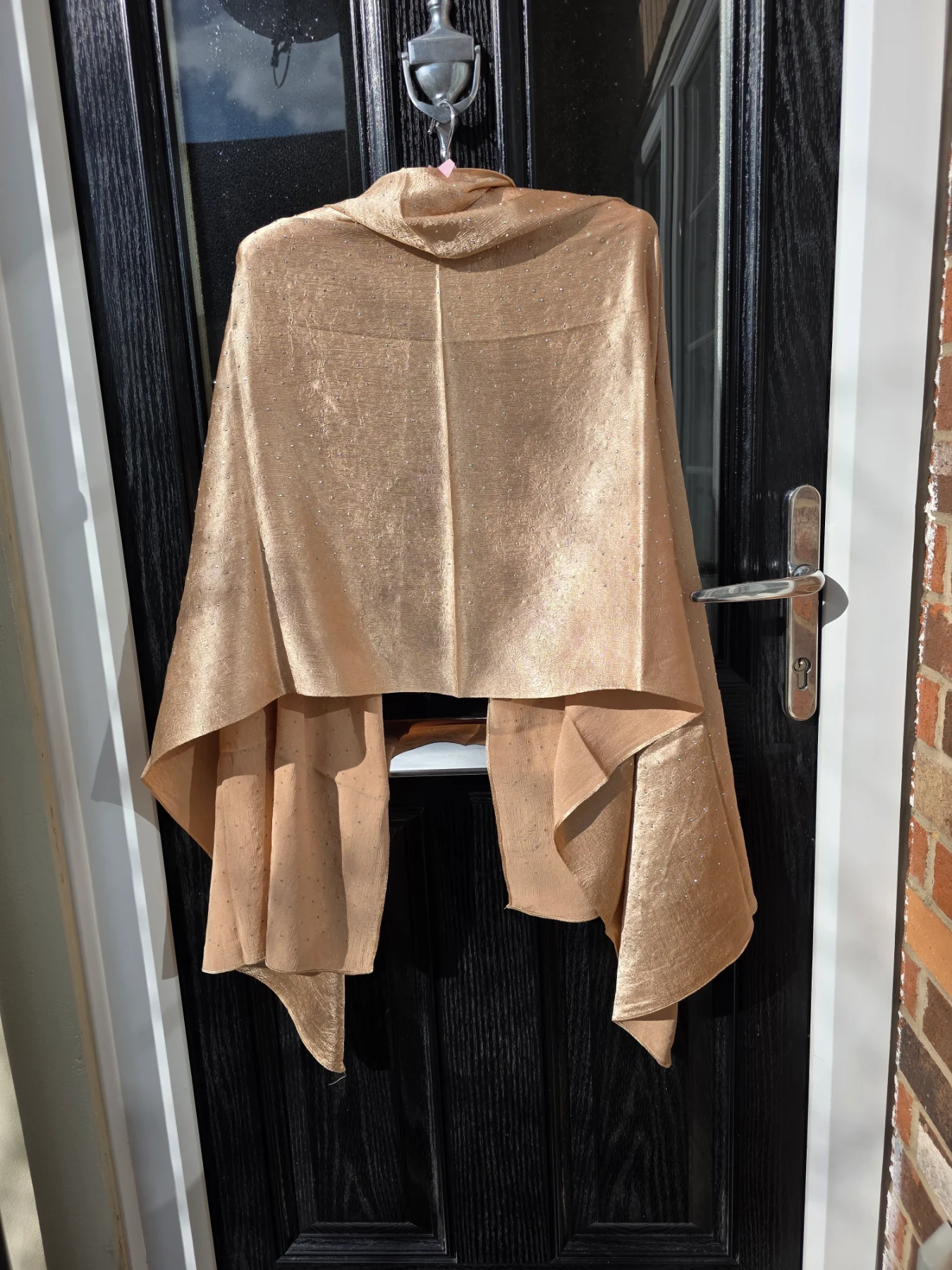 Beautiful silky gold with rhinestone wrap/scarf/shawl - brand new