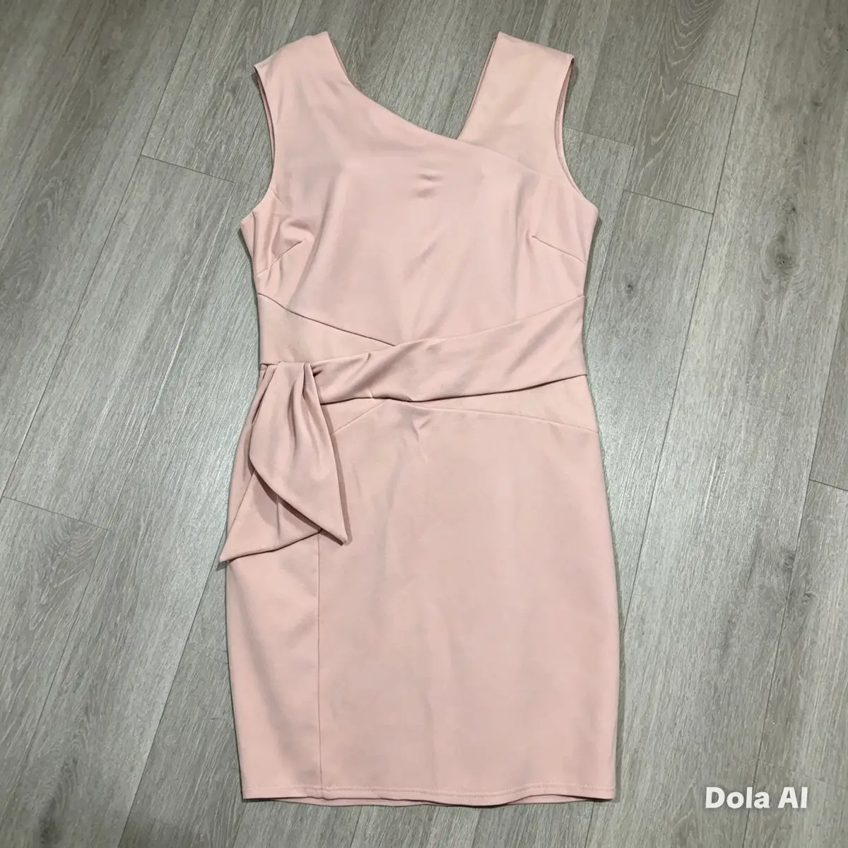 Lipsy Blush Two‑Texture Wrap Shift Dress – Size 18