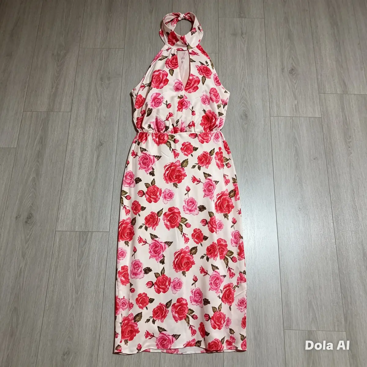 New Look Rose Print Halter Neck Dress – Size 10 New