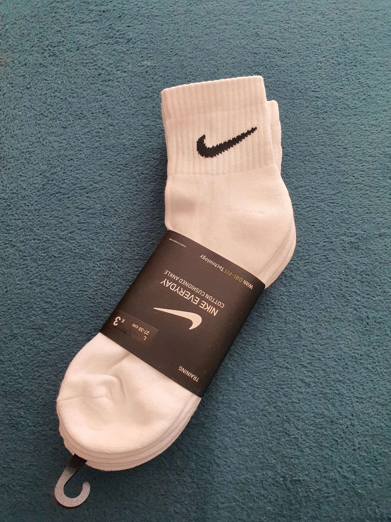 Nike Crew Socks White Cushion Large Pack of 3 Pairs