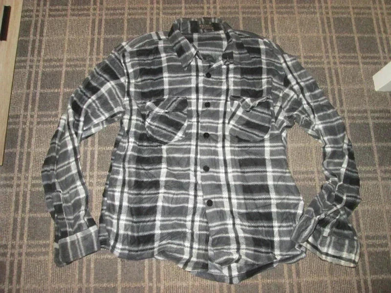Maigaona Men's Shacket overshirt top size XL Vintage 90's YK2 Flannel Plaid Fleece Lumberjack Style