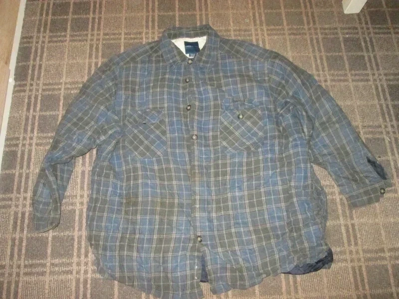 Falls Creek Men's Shacket size XXL Jacket Top Vintage 90's Y2K Plaid Sherpa lined outdoor-wear