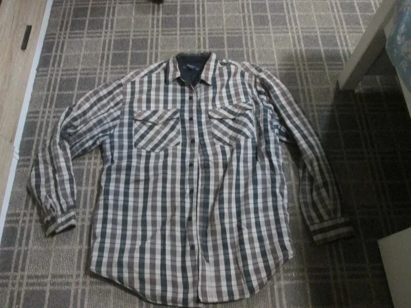 Five Brother Men's Shacket Size L Tall jacket top outdoor fleece lined Vintage YK2 Plaid