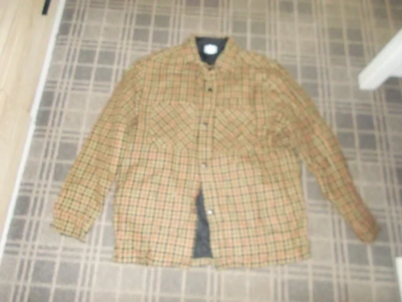 H&M Men's Shacket Size L jacket top outdoor Quilted lining Vintage YK2 Plaid