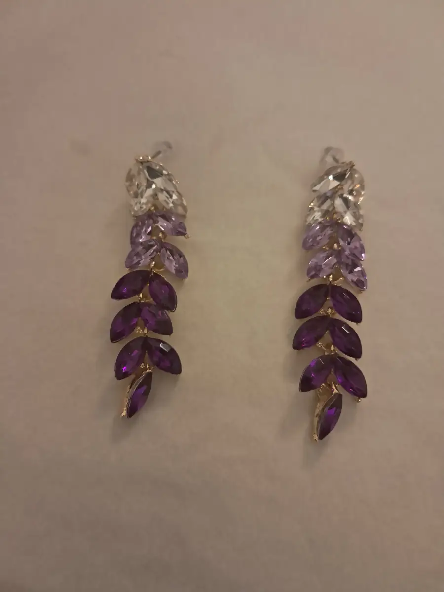 Ombré Purple Marquise Crystal Drop Earrings