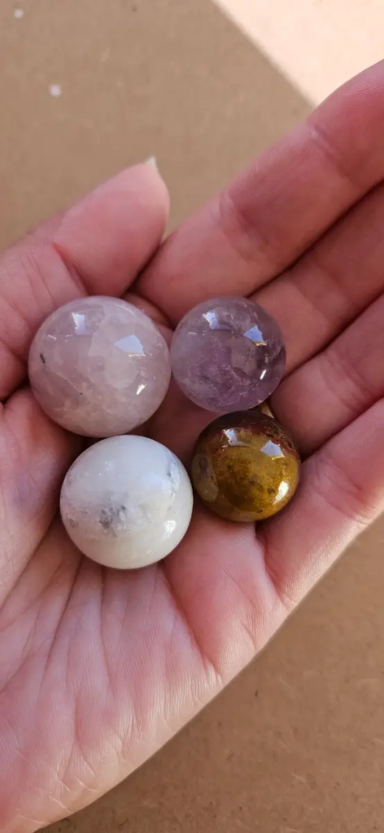 Crystal sphere carvings job lot