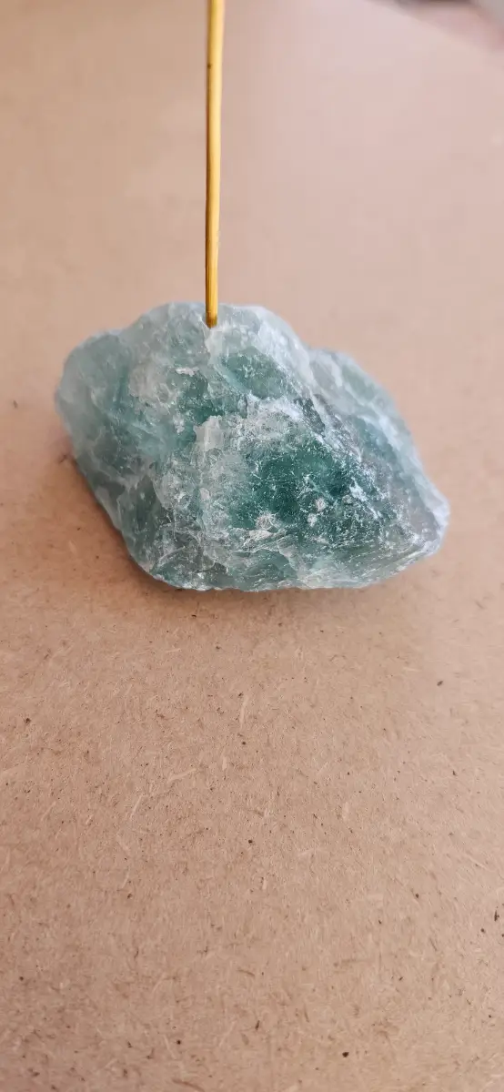 Raw green aventurine crystal inscent stick holder