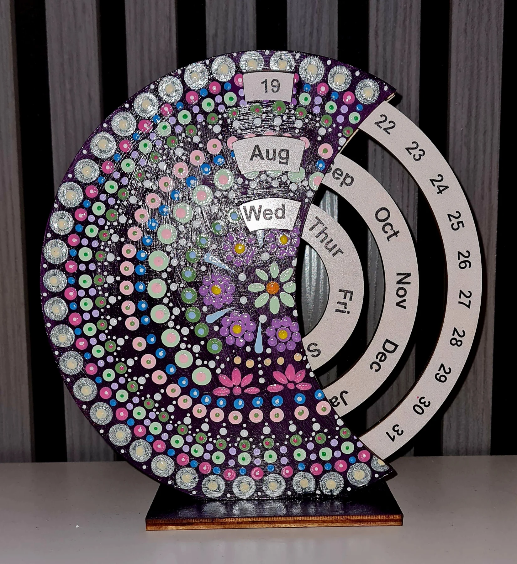 Handpainted mandala calendar