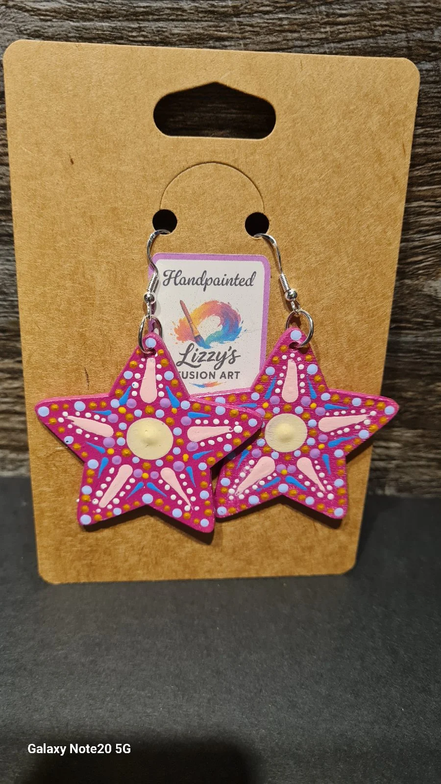 handpainted Mandala Art  Star Earings