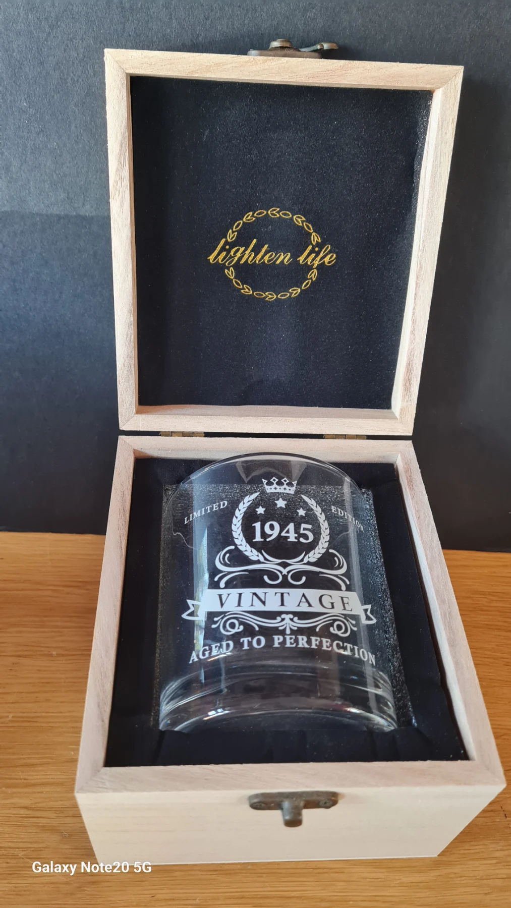 1945 glass tumbler in presentation box