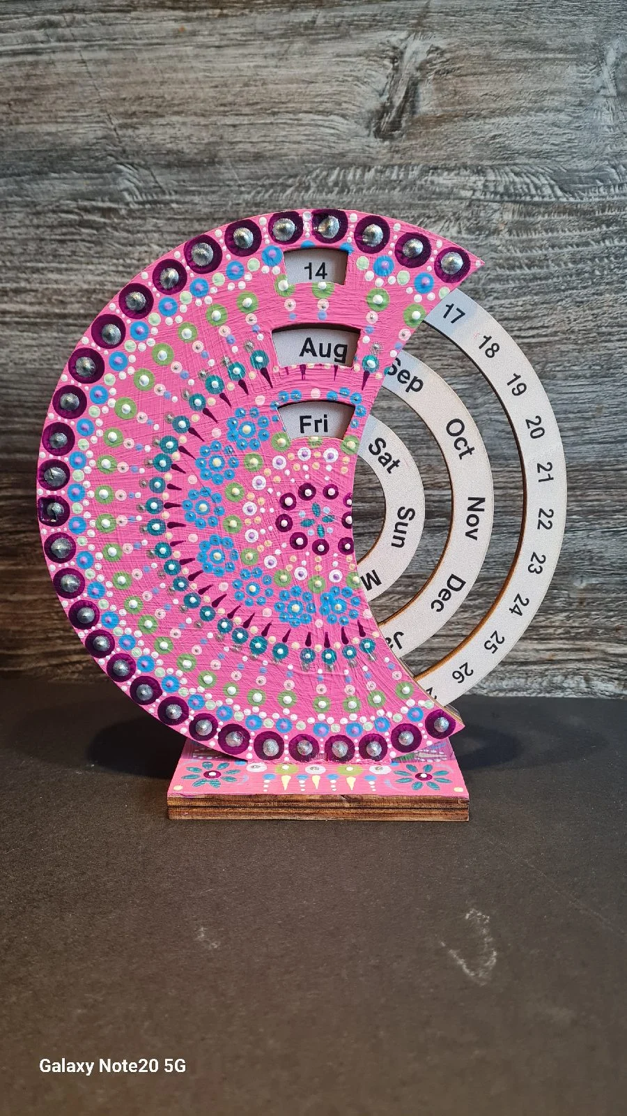 Handpainted Mandala Art wooden Calendar