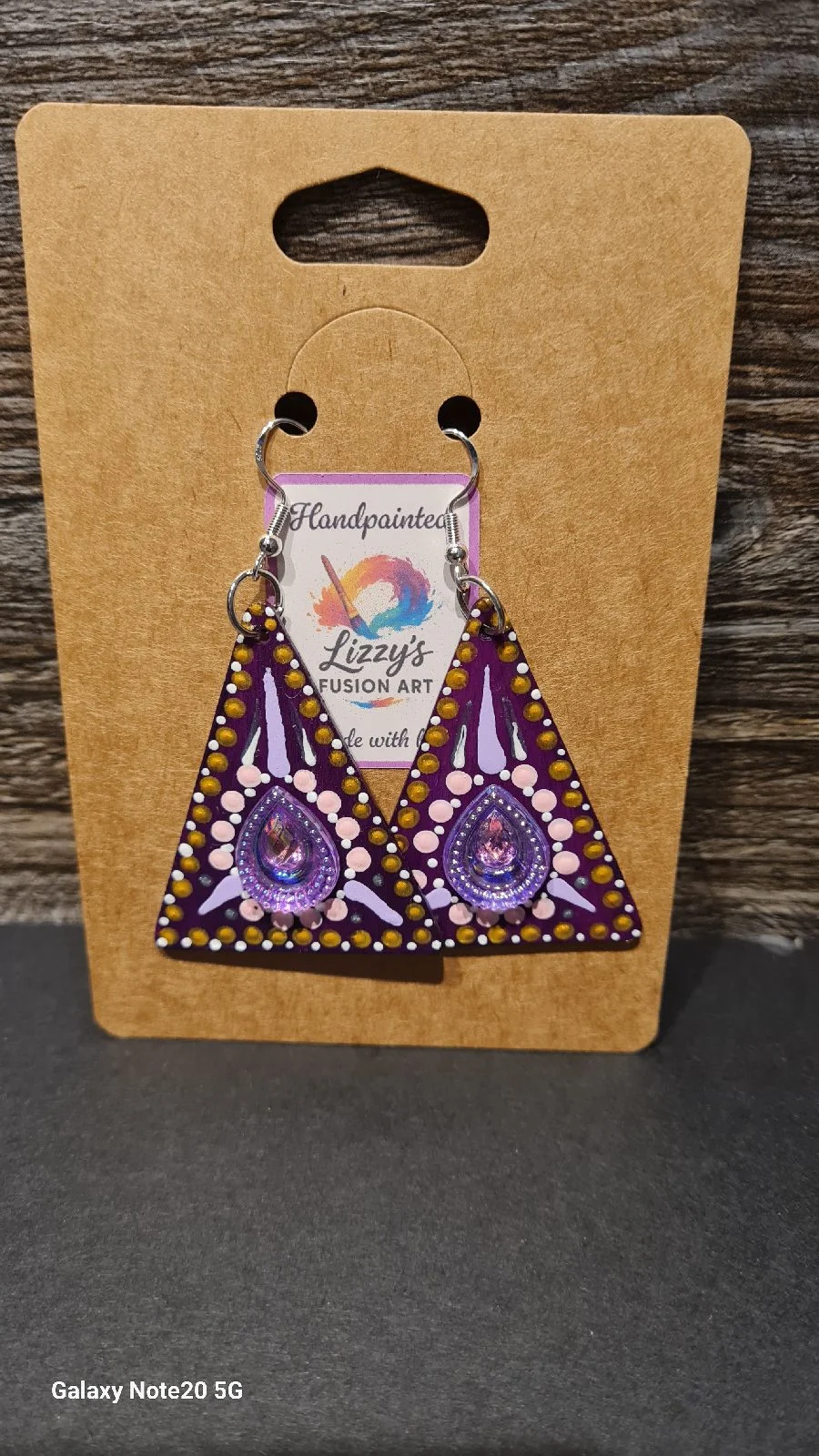 handpainted Mandala Art Triangle Earings