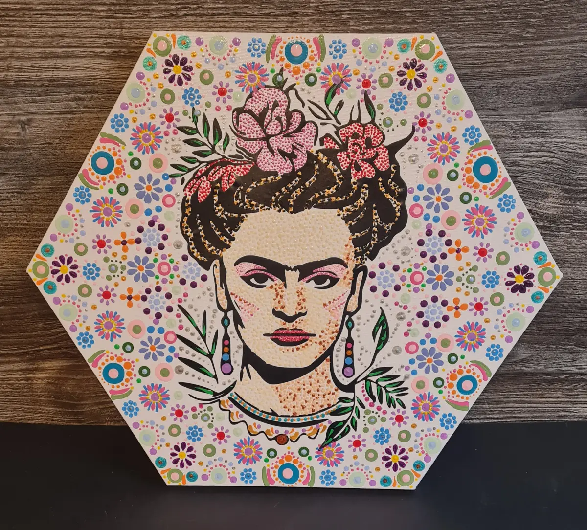Handpainted Frida Kahlo canvas