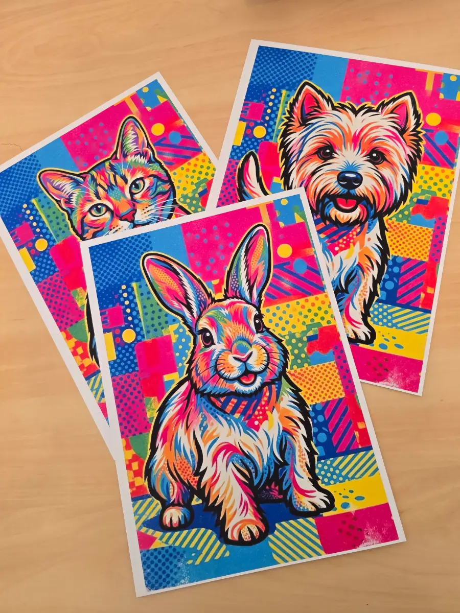 Pop art animal prints