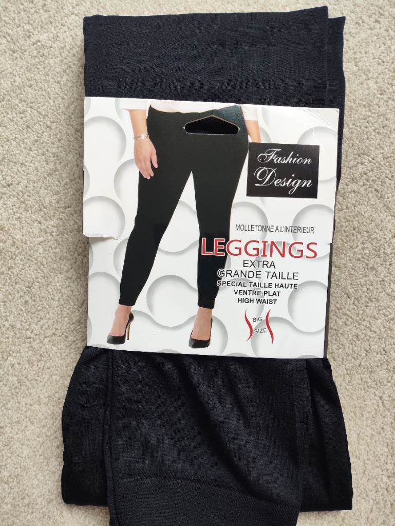 Ladies high waist black fleece lined leggings 18/22