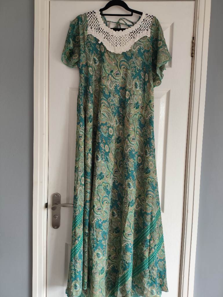 Gorgeous green maxi free size dress