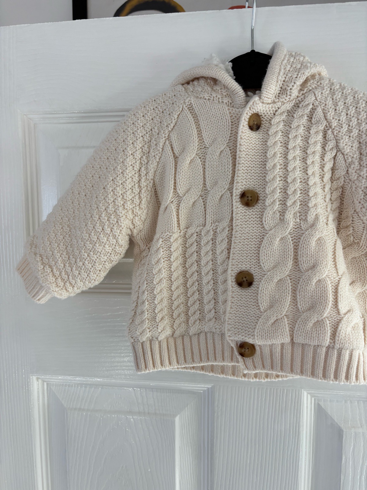 Little Nutmeg Cream Cable Knit Hooded Cardigan Jacket 0-3 Months  Brand: Little Nutmeg (Morrisons)