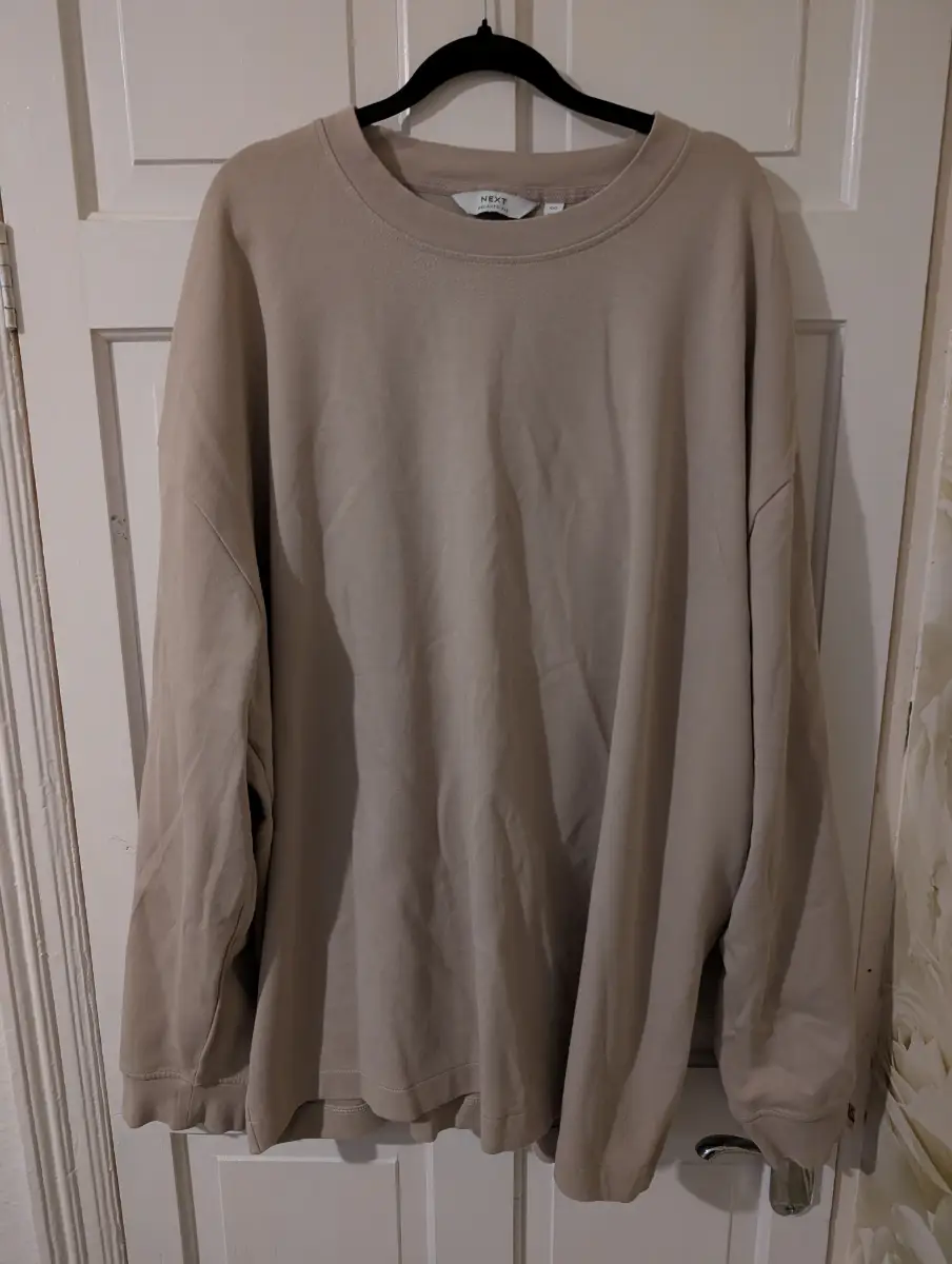 Next mens sweatshirt/jumper,cream, casual smart,size 4XL