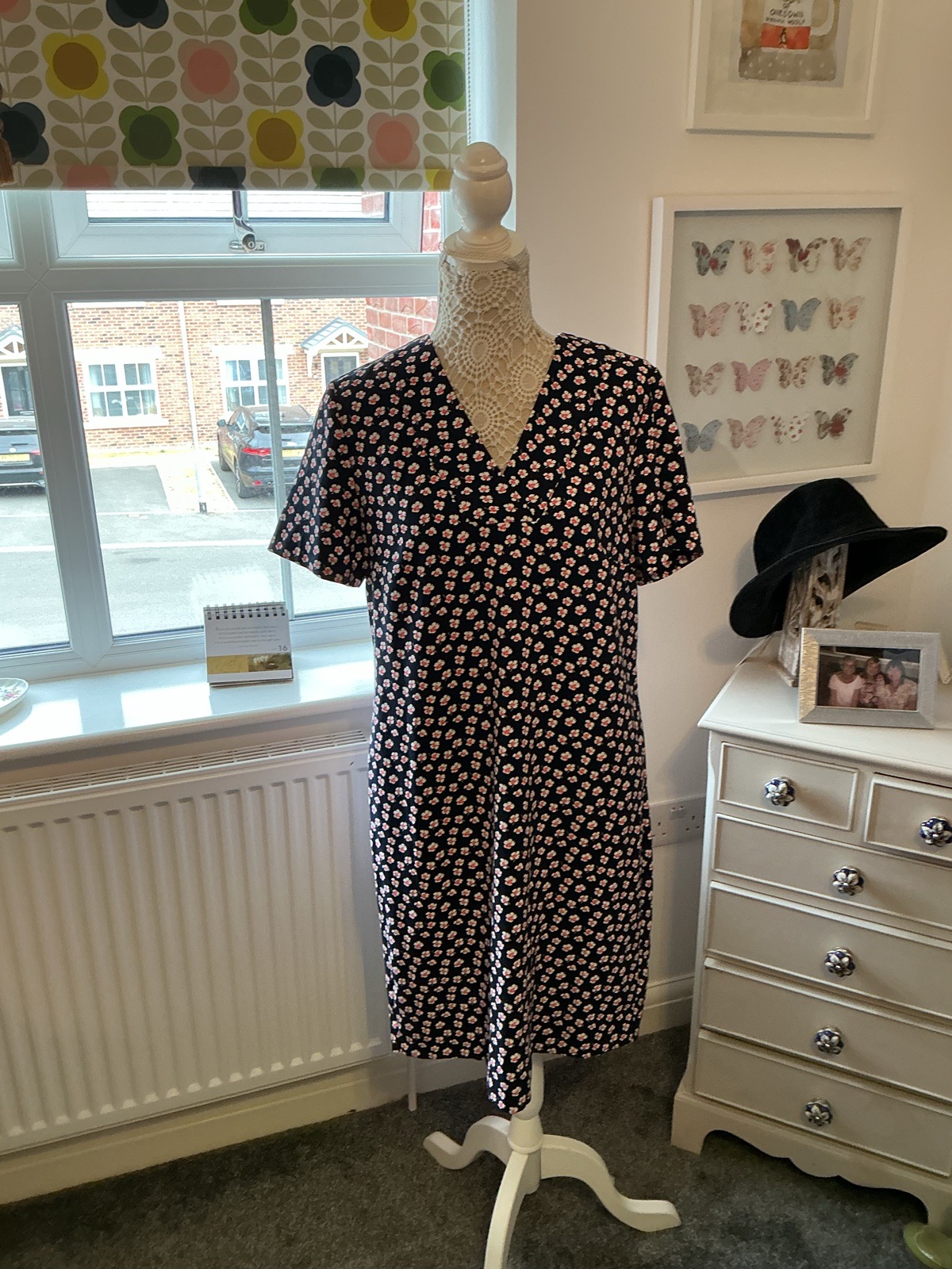 Marks and Spencer Navy Mix Floral Dress Size 12