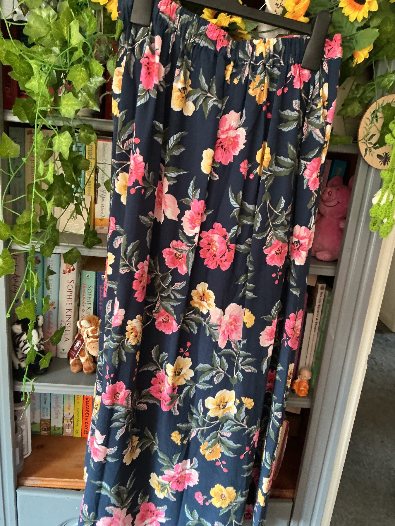 Joules blue floral Corinna Maxi Skirt with Pockets size 10