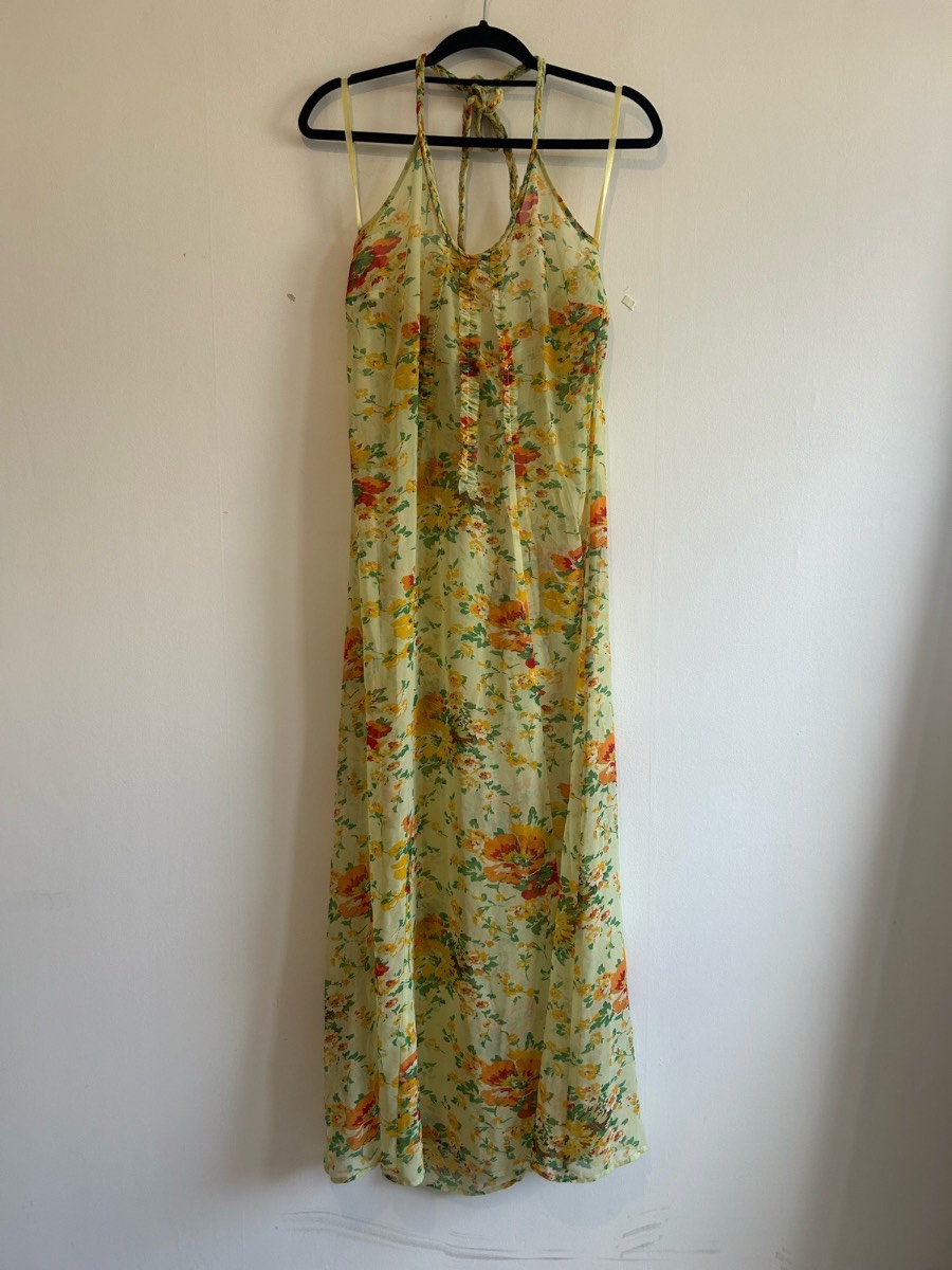 Yellow Maxi Sheer Beach Dress size6