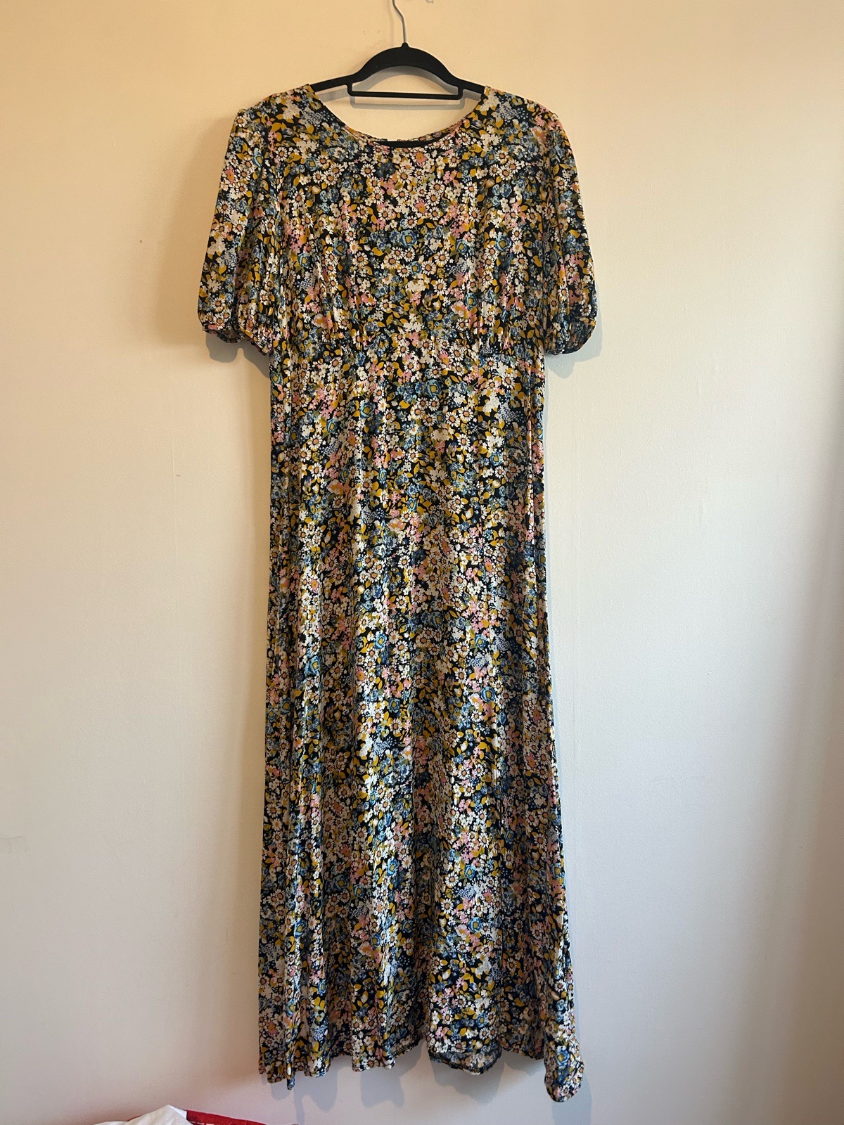 Peacocks Ditsy Floral Puff Sleeved Midi Summer Dress Size 16