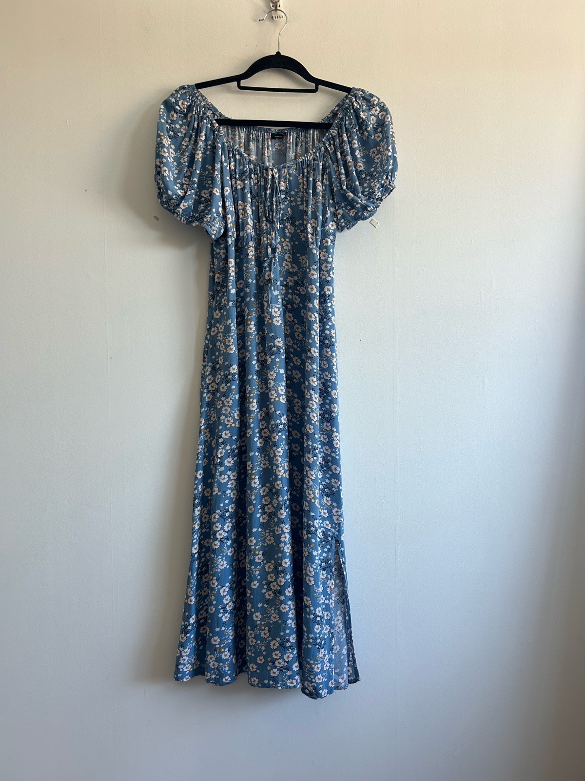 Izabel London Blue Ditsy Floral Tie Neck Midi Dress Size 18 RRP £28