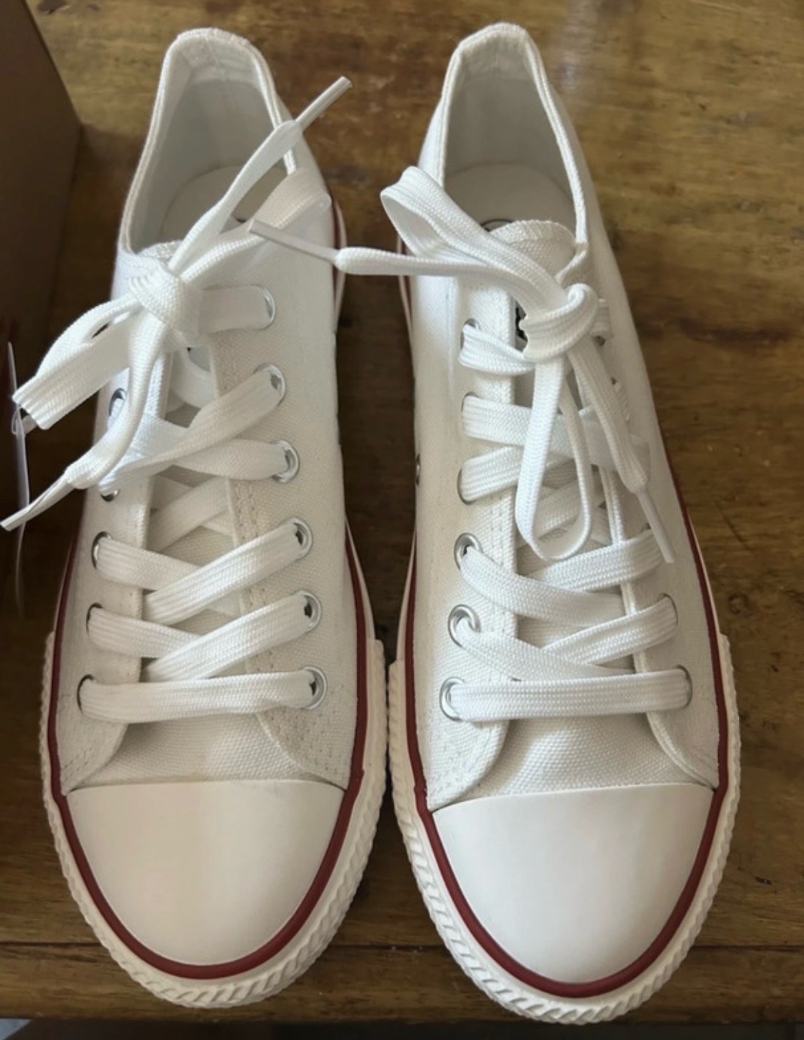 White Canvas Low Top Chucks Euro Size 37 UK Size 4 New With Box