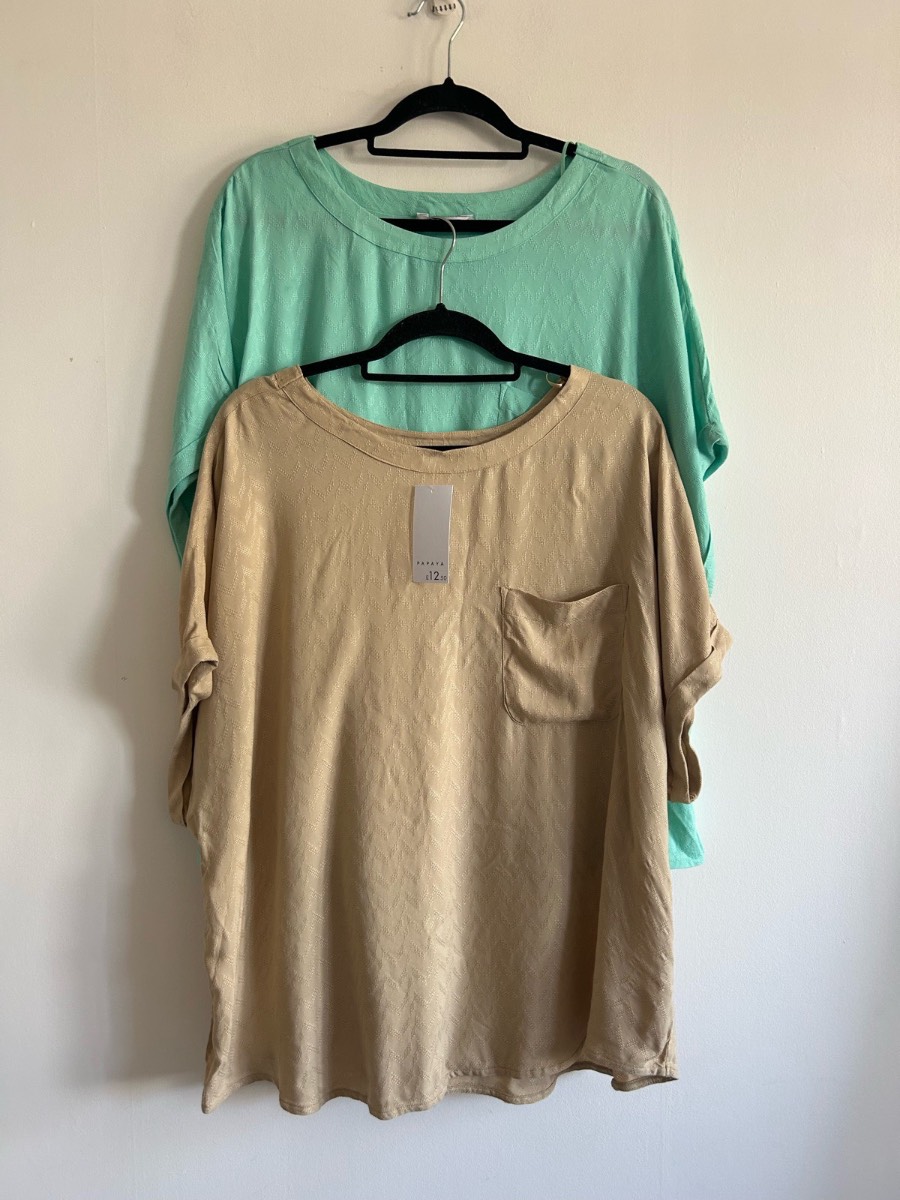 Papaya Two Short Sleeved Summer Tops Size 20