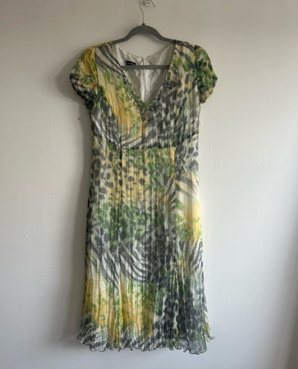 Gerry Weber Vintage 100% Silk Soft Pleated Summer Party Dress Size 8 RRP £90