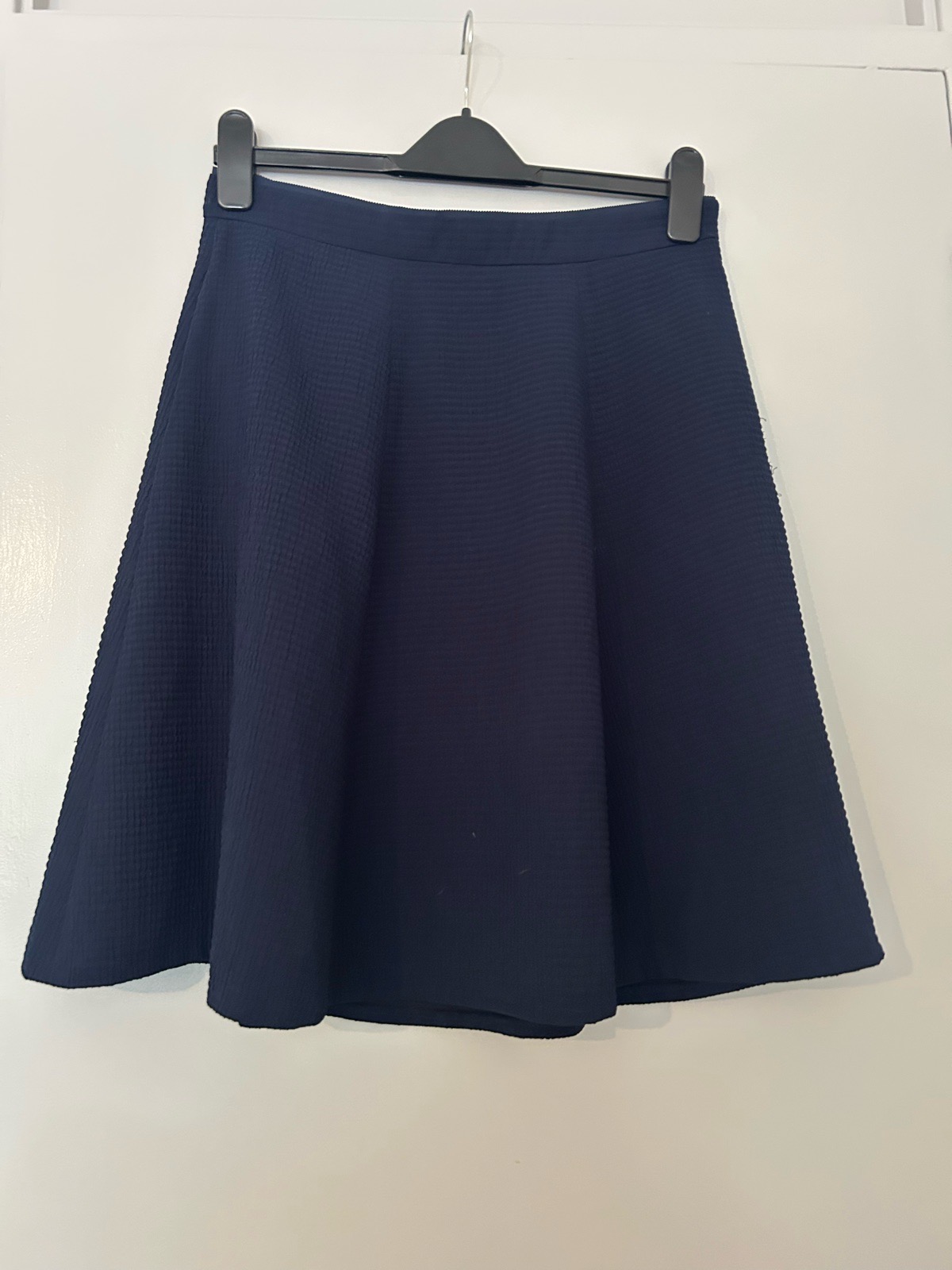 REISS Navy Textured "Hannah" A-Line Fully Lined Skirt 12 RRP £105