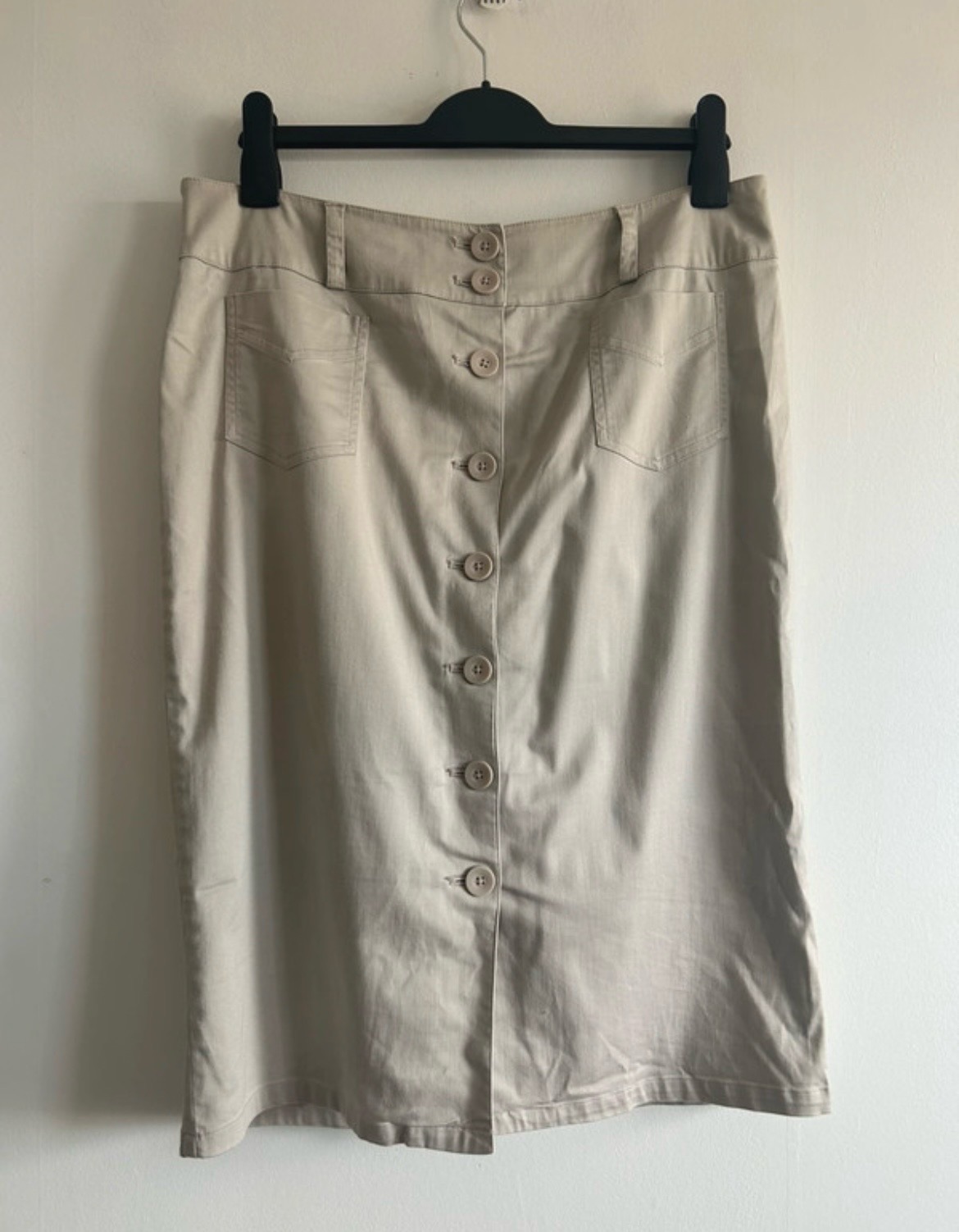 Wallis Stone Straight Button Front Utility Midi Skirt Size 16